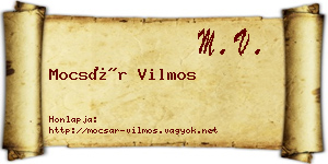 Mocsár Vilmos névjegykártya