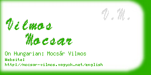 vilmos mocsar business card