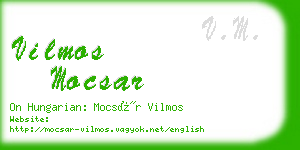 vilmos mocsar business card